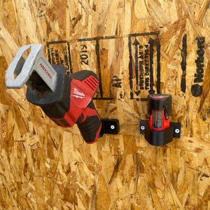 3D Printed ABS Plastic Milwaukee 12V Tool and Battery Wall/Shelf Mounts – Organize Your Workspace in Style!