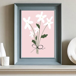 Pastel Abstract Flower Print - Minimalist Botanical Wall Art - Soft Modern Floral Digital Download
