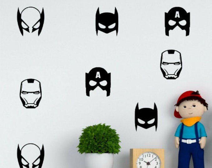 Superhero Mask Vinyl Wall Decals please Read Entire Description Before
