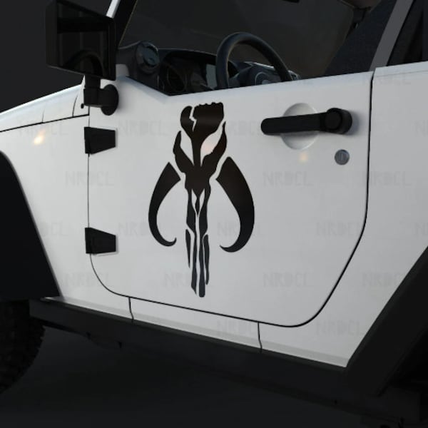 Big Mandalorian Skull Hood or Door Decal Mandalorian Skull Logo Hood or Door Decal