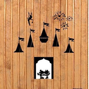 Disney Castle Wall Decal | Disney Castle Photo Castle Decal | Disney Castle Sticker | Disney Photo Wall Sticker | Fireworks | Tinkerbell