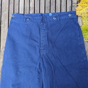 Vintage Workwear Hose/ Arbeiterhose Stilvoll und Robust in Blau mit Fischgrätenmuster imagem 2