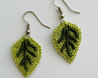 earring needle lace earrings, needlework jewelry, unique needle lace earring designs, minimalist jewelry, personalized handmade earrings