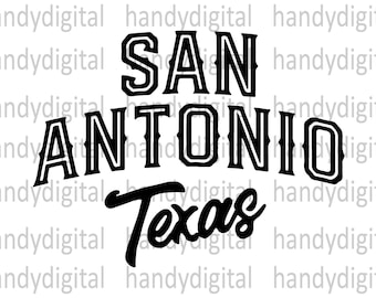 San Antonio Texas Natychmiastowe pobieranie cyfrowe Clipart Wektorowy szablon konturu