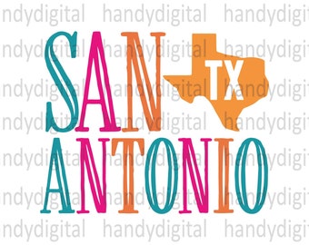 San Antonio Instant Digital Download Clipart Vector Outline Stencil