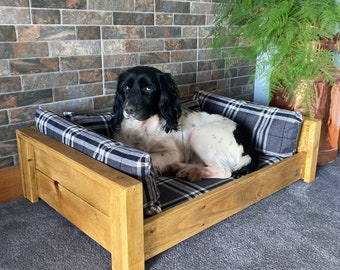 Raised Wooden Rustic Dog Bed