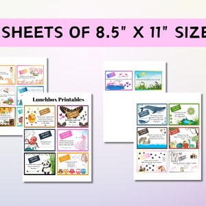 20 Lunchbox notes| Kids lunch Notes Printable | Lunch Box Notes| School lunch notes for kids| Fun facts lunchbox notes | Digital download