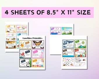 20 Lunchbox notes| Kids lunch Notes Printable | Lunch Box Notes| School lunch notes for kids| Fun facts lunchbox notes | Digital download