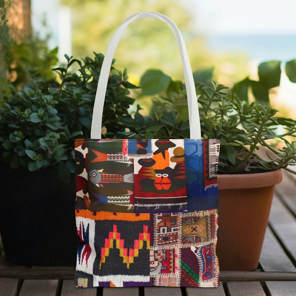 Elegant African Pattern Tote Bag - Stylish All Over Print Women Totebag, Shopping, Book Bag