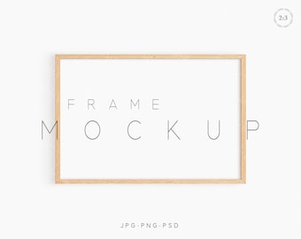 Minimalist Wood 2x3 Frame Mockup, Horizontal Poster (Digital Download)
