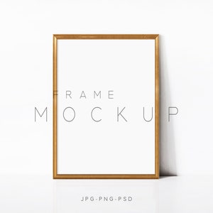 A4 Vintage Gold Frame Mockup, Minimalist Wood Frame Mockup, Vertical Frame Mockup, Poster Frame Mockup, Print Mockup Frame, Gold Frame