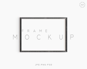 5:7 Vintage Frame Mockup, Minimalist Wood Frame Mockup,Horizontal Frame Mockup, Poster Frame Mockup, Print Mockup Frame, Black Frame, L61