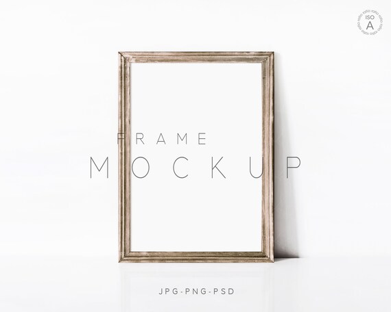 Rustic Wood A4 Frame Mockup, Vintage Vertical Poster (Digital Download)