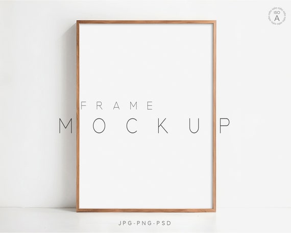 A4 Gold Frame Mockup, Modern Poster Mockup (Digital Download)