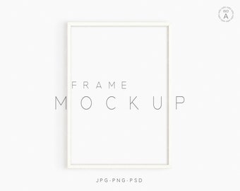 A4 Minimalist Frame Mockup, Modern Wood, Vertical (Digital Download)