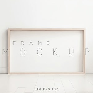 16x9 Frame Mockup, TV Frame Mockup, Minimalist Wood Frame Mockup, Horizontal Frame Mockup, Poster Frame Mockup, Print Mockup Frame, L120