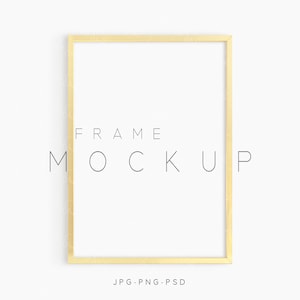 A4 Gold Frame Mockup, Minimalist Wood Frame Mockup, Vertical Frame Mockup, Poster Frame Mockup, Print Mockup Frame, Modern Digital Mockup