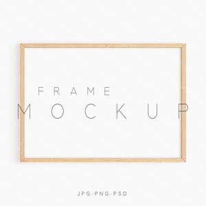 A4 Rahmen Mockup, minimalistischer Holzrahmen Mockup, horizontaler Rahmen Mockup, Poster Rahmen Mockup, Print Mockup Rahmen, modernes digitales Mockup