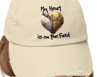 Distressed Baseball Softball Mom Hat: Sports Mama Gift