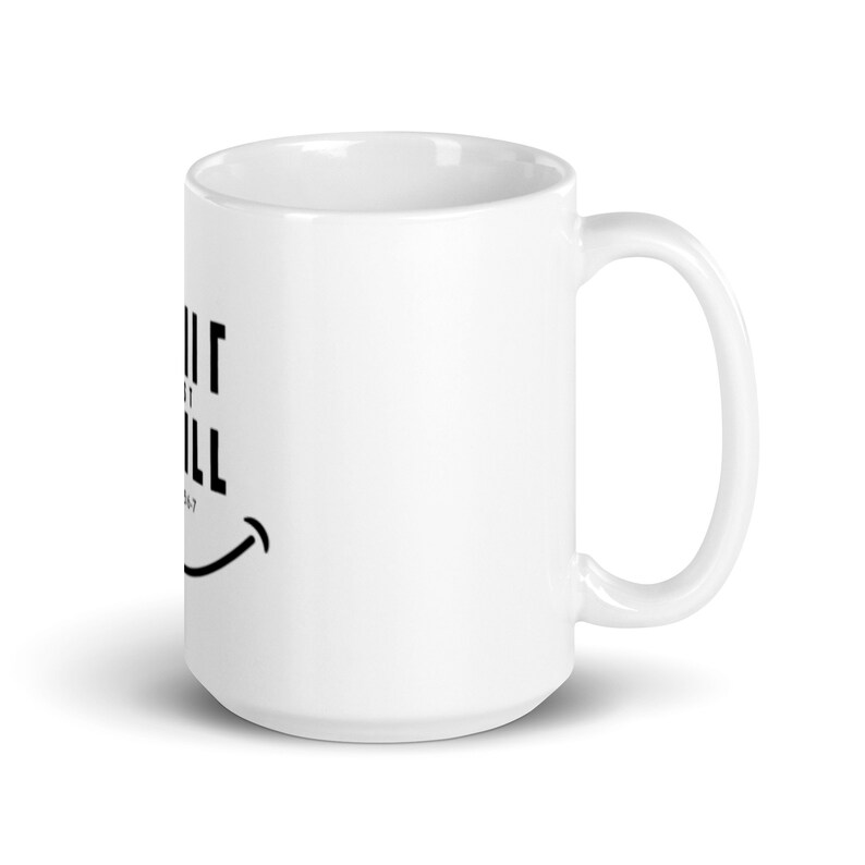 White glossy Just Smile Mug