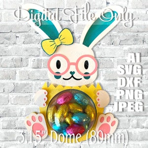 Bunny Candy Dome Template: Easter Favor, 3D Cut File (Digital Download)