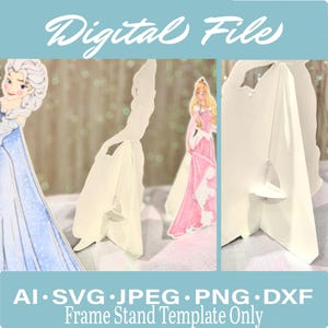 Plantilla de soporte para marco, caballete para fotos DIY, soporte para fotos, soporte para póster, caballete para marco, SVG, DXF, descarga instantánea, archivo de corte Cricut, silueta, Png