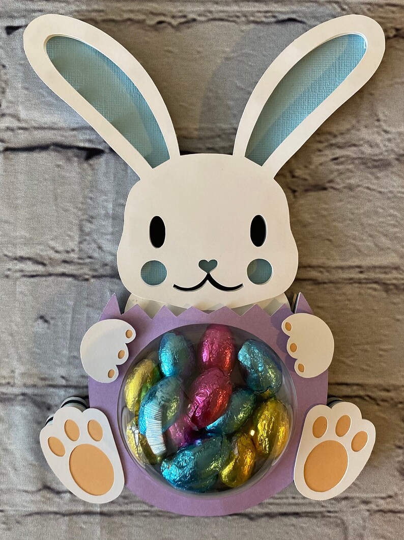 Bunny Candy Dome SVG | Easter Bunny Candy Holder Template | 3D Candy ...