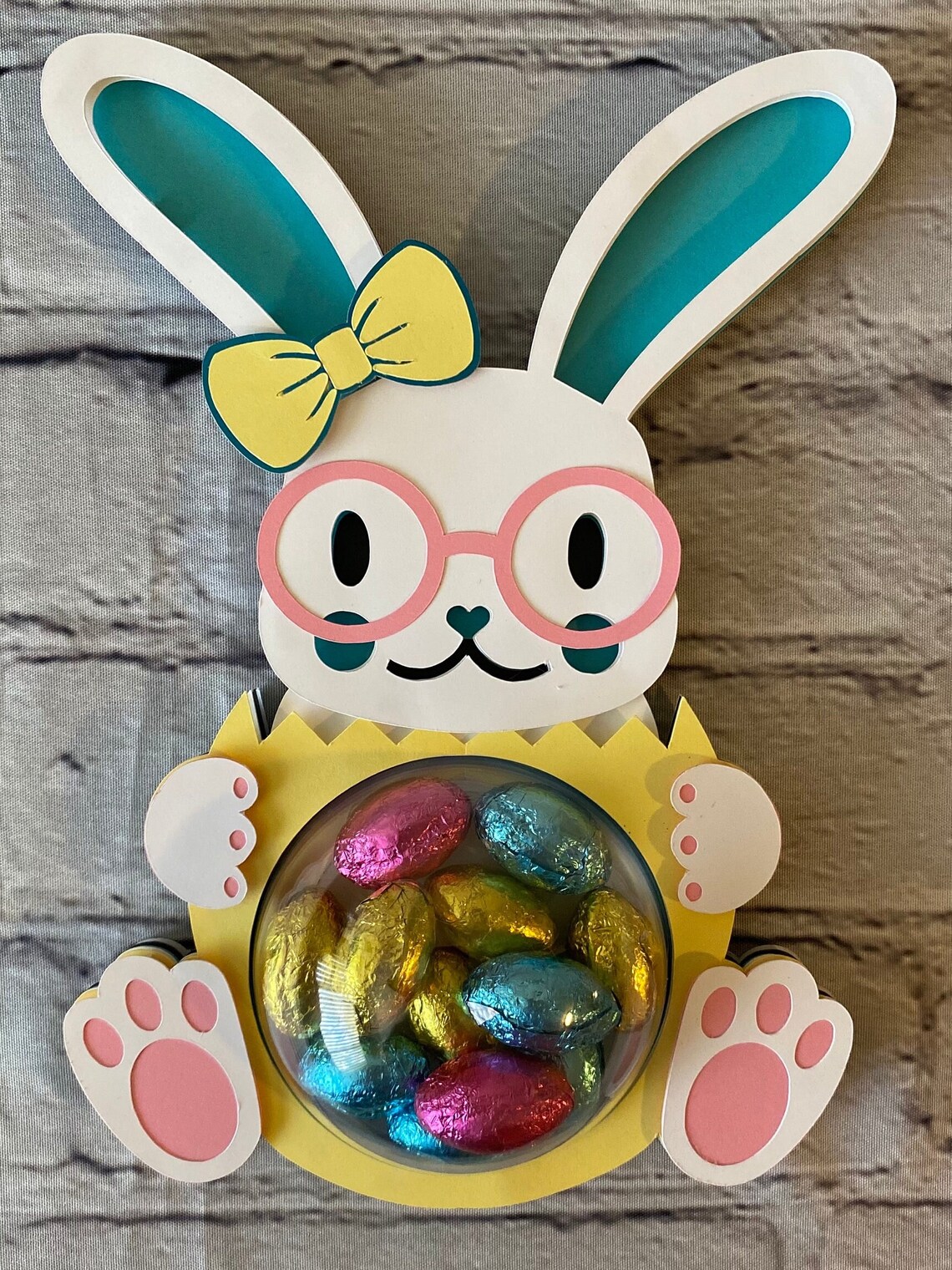 Bunny Candy Dome SVG | Easter Bunny Candy Holder Template | 3D Candy ...