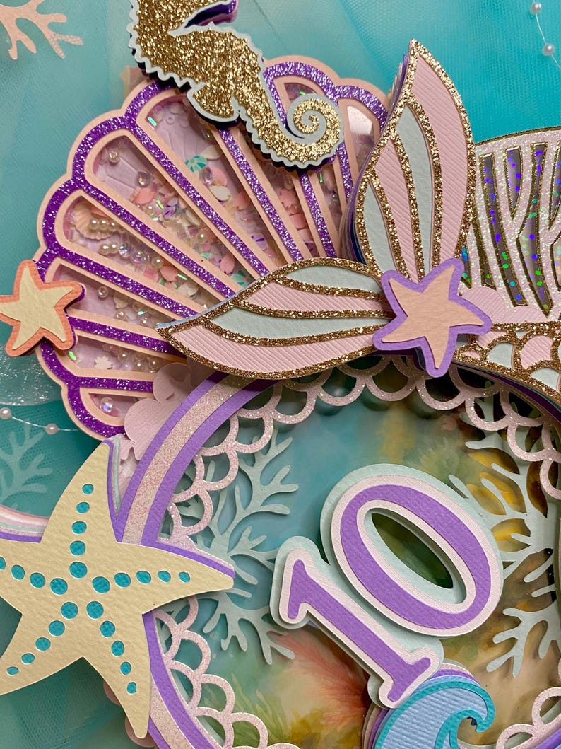 Mermaid Cake Topper, Under the Sea Birthday, Ocean Theme Cake Topper ...