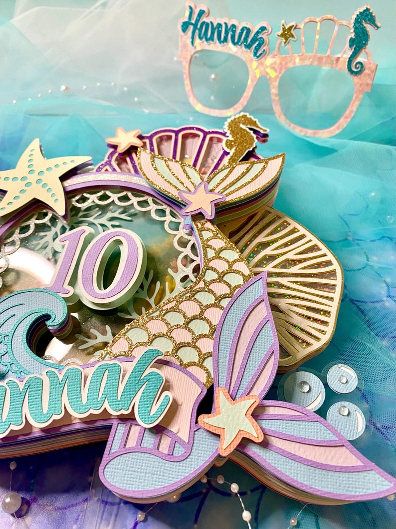 Mermaid Cake Topper, Under the Sea Birthday, Ocean Theme Cake Topper ...