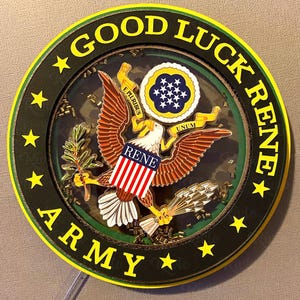 Army Cake Topper Military Cake Topper Army Keepsake Army Centerpiece Personalized Cake Topper 3D Shaker Cake Topper Army Happy Birthday