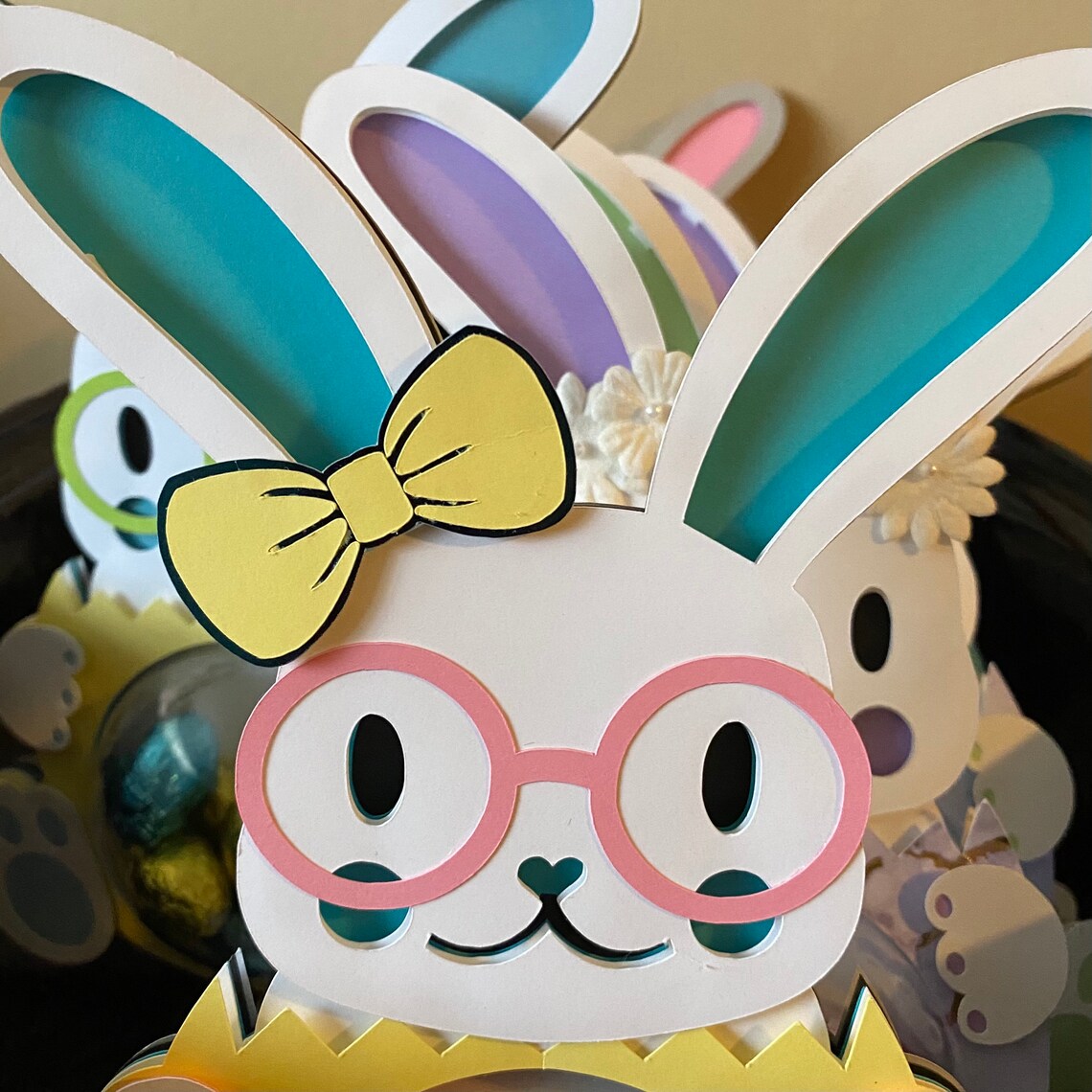 Bunny Candy Dome SVG | Easter Bunny Candy Holder Template | 3D Candy ...