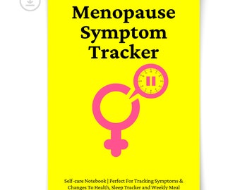 Menopause Perimenopause Symptom Tracker Incl. Weekly Meal Planner and Sleep Tracker, Daily Self-Care Journal Diary, Digital Download 6"x9"