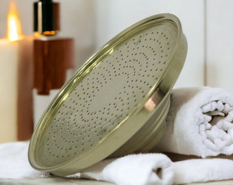 Cabezal de ducha de lluvia de latón sin lacar hecho a mano - Accesorio tradicional para exteriores