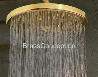 Ducha de lluvia de latón sin lacar: estilo vintage, para exteriores