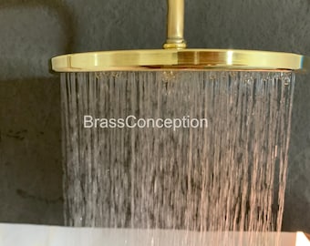 Ducha de lluvia de latón sin lacar: estilo vintage, para exteriores