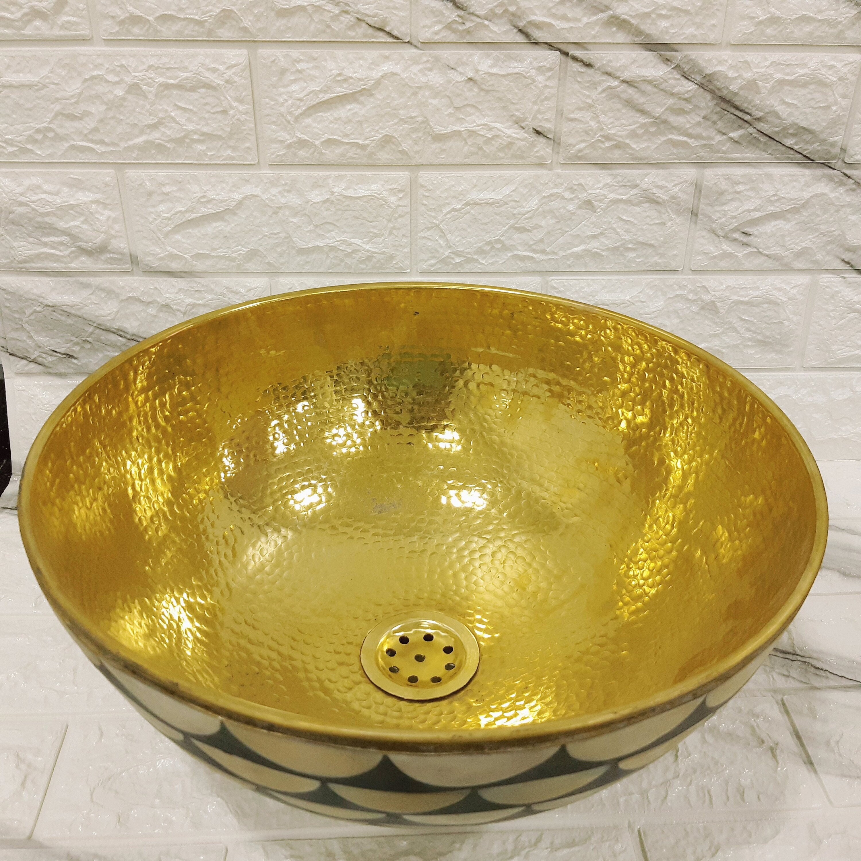 Solid Brass Sink, Resin and Wood Conception ,Bone and a Resin finish, Luxury Sink with Resin And Bone ,sink For Bathroom ,Vanity Vessel Sink
