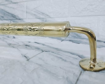 Handcrafted Unlacquered Brass Towel Bar - Bathroom Towel Holder -  Towel Rack - Brass Bathroom Hardware
