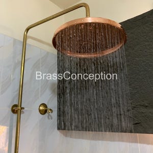 Copper Showerheads, Rain Shower Head, Large Showerhead, Solid Copper Outdoor Shower Head