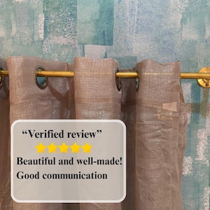 Unlacquered Brass Curtain Rod with Wall Mount Brackets - Custom Length
