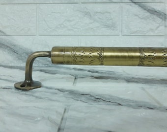 Handcrafted Unlacquered Brass Towel Bar: Bathroom Hardware