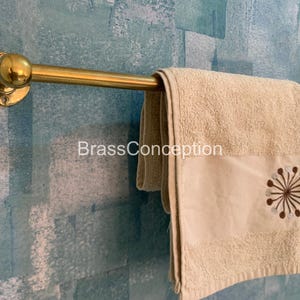 Towel Bar, Brass Towel Rack, Towel Holder, Unlacquered Solid Brass Bathroom & Kitchen Towel Rail