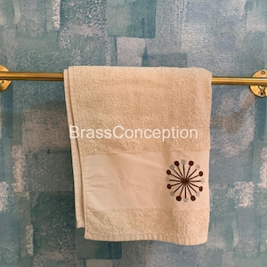 Towel Bar, Brass Towel Rack, Towel Holder, Unlacquered Solid Brass Bathroom & Kitchen Towel Rail