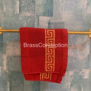 Towel Bar, Brass Towel Rack, Towel Holder, Unlacquered Solid Brass Bathroom & Kitchen Towel Rail