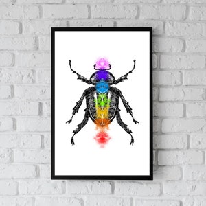 Scarab spirit animal wall art scarab digital print spiritual home decor yoga symbolism art animal lover print scarab wall hanging insect art