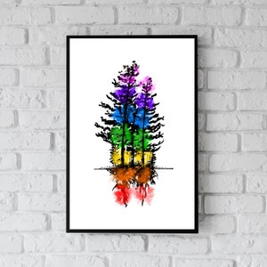 Pine tree of life spiritual art chakra wall hanging yoga home decor printable tree art colourful spiritual printable art yoga tree nature