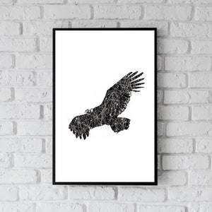 Condor digital art bird watcher print spiritual condor wall art printable condor flying bird spirit animal digital print shamanic wall art