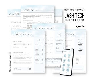 Lash Extension Consent Bundle, Client Intake Forms, Consent Form Lashes, Esthetician Bundle, Editable Lash Consent Template Bundle