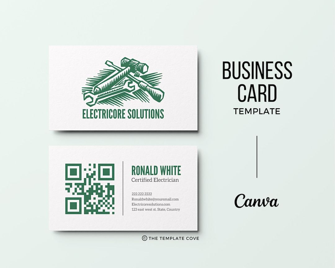 Minimal Basic Business Cards, QR Business Card, Modern Double Sided