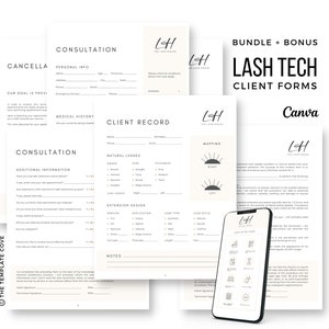 Lash Extension Consent Bundle, Client Intake Forms, Consent Form Lashes, Esthetician Bundle, Editable Lash Consent Template Bundle